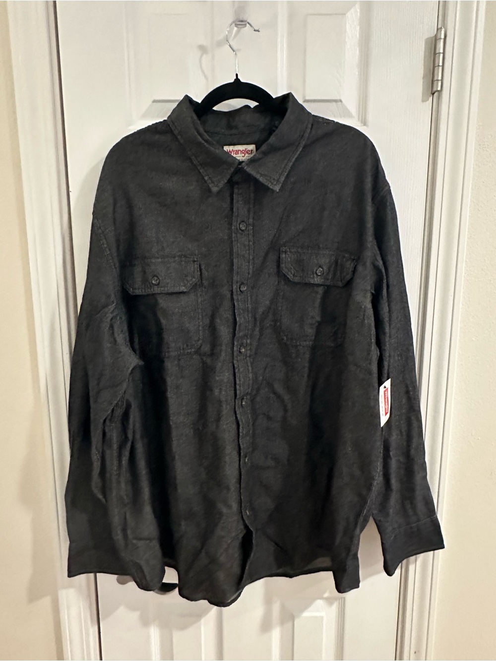 Wrangler Men’s Dark Charcoal Button-Front Shirt 2XL